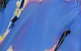 Coulé bleu clair sur fond rose, traces bleu foncé by Olivier Debré, 1992, Huile sur toile, sold May 2025