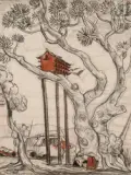 Le temple suspendu" by André Maire, 1957, Fusain et sanguine sur papier, sold Jun 2025