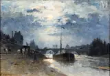 Paris, clair de lune sur la Seine au Pont Royal by Stanislas Lépine, Huile sur toile, sold Jun 2025