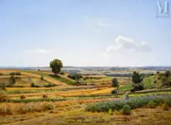 Champs près de Fresne en Haute-Marne by Jan Monchablon, Huile sur toile, sold Jun 2025