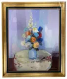 Bouquet bleu by Joseph Muslin, Huile sur toile, sold May 2025