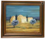Maisons dans la campagne by Jean Pierre Capron, Huile sur toile, sold May 2025