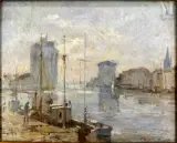 Sur les quais de la Rochelle by Fran-Baro, Huile sur panneau, sold May 2025
