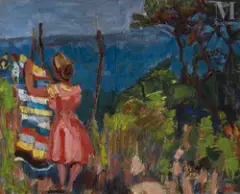 En bord de mer by André Beauce, Huile sur toile d'origine, sold May 2025