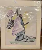 Etude de costume de théâtre by Louis Berthomme Saint-André, Aquarelle et encre, sold May 2025
