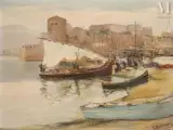 Le port by Georges Bousquet, Huile sur toile, sold May 2025