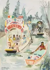 Mexico by Yves Brayer, Aquarelle sur papier, sold May 2025