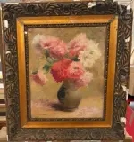 Bouquet de fleurs dans un vase by Achille Cesbron, Huile sur carton, sold May 2025