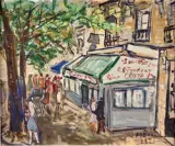 Un Restaurant à Montmartre by Roland Dubuc, Huile sur toile, sold May 2025