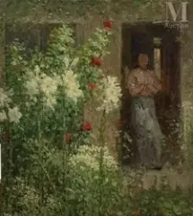 Femme au jardin by Ernest Quost, Huile sur toile, sold Apr 2025