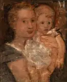 Mère et son enfant by Joachim Weingart, Huile sur toile, sold Apr 2025