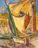 Port de Saint-Tropez by Laszlo Barta, Huile sur toile, sold Apr 2025