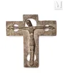 Crucifix by Jean Lambert-Rucki, Plâtre à patine beige et marron, sold Apr 2025