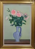 Nature morte au bouquet de roses by Georges Delhomme, Huile sur toile, sold Apr 2025