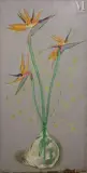 Trois strelitzias by Georges Delhomme, Huile sur toile, sold Apr 2025