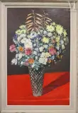 Nature morte au bouquet by Georges Delhomme, 1976, Huile sur panneau, sold Apr 2025