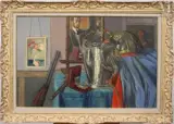 Souvenir d'enfance by Georges Delhomme, 1926, Huile sur carton, sold Apr 2025