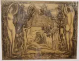 Etude, scène de plage by Georges Delhomme, 1926, Crayon et pierre noire, sold Apr 2025