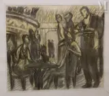 Le bal couvert by Georges Delhomme, 1926, Fusain et crayon, sold Apr 2025