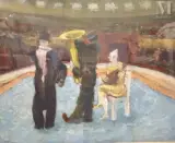 Le cirque ou les Fratellini, 1928, n°305 by Georges Delhomme, 1928, Gouache sur papier contrecollé sur carton, sold Apr 2025