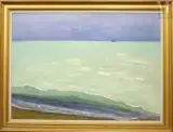 La mer by Georges Delhomme, 1974, Huile sur panneau de bois, sold Apr 2025
