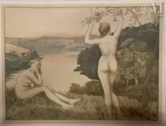 Automne by Émile-René Ménard, Lithographie polychrome, sold Apr 2025