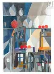 Intérieur de cuisine by Jacqueline Verdet, Huile sur toile, sold Apr 2025