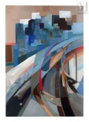 Mouvements by Jacqueline Verdet, Huile sur toile, sold Apr 2025