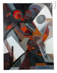 Composition géométrique by Jacqueline Verdet, Huile sur toile, sold Apr 2025