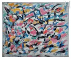 La colline au printemps by Elvire Jan, 1959, Huile sur toile, sold Apr 2025