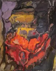 Peinture by Philippe Hosiasson, 1958, Huile sur toile, sold Apr 2025
