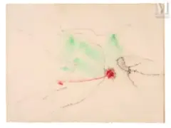 Sans titre, circa 1953 by Henri Michaux, Aquarelle et encre de chine à la plume sur papier, sold Apr 2025