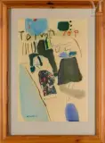 Sans titre by Manuel Hernández Mompó, 1962, Encre, aquarelle et craie grasse sur papier, sold Apr 2025