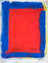 Composition by Bram Bogart, 1990, Gouache sur papier, sold Apr 2025