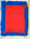 Composition by Bram Bogart, 1990, Gouache sur papier, sold Apr 2025