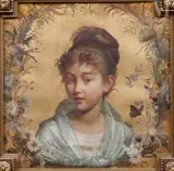 Portrait de jeune fille by Alexis-Joseph Mazerolle, 1884, Huile sur toile, sold Feb 2025