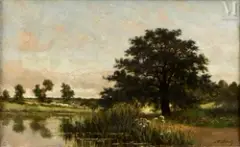 Le grand chêne de l'étang de Briot (Nièvre) by Adrien Schulz, Huile sur toile, sold Feb 2025