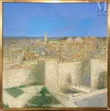 La Porte de Jaffa by Alex Berdal, Huile sur toile, sold Jan 2025