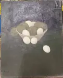 Nature morte aux oeufs by Alex Berdal, Huile sur toile, sold Jan 2025