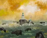 Tempête by Gaston Bogaert, Huile sur isorel, sold Jan 2025