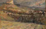Vaux-sur-Seine, le Gibet by Emilio Boggio, 1902, Huile sur toile d'origine, sold Jan 2025