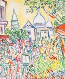 La Place du Tertre by Amand Bouvier, Huile sur toile d'origine, sold Jan 2025