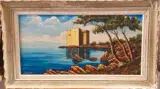 L'abbaye de Lérins, île Saint Honorat by Pierre Langlade, Huile sur toile, sold Jan 2025