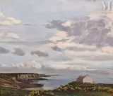 Cielo di Bretagna, pointe de Dinan 1984 by Enzo Melchiorre, Huile sur toile, sold Jan 2025