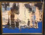 Port Grimaud : reflets by Enzo Melchiorre, 1991, Huile sur carton, sold Jan 2025