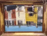 Les couleurs de Port Grimaud by Enzo Melchiorre, 1992, Huile sur carton, sold Jan 2025