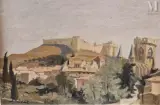 Le fort Saint-André, Villeneuve-Lez-Avignon by François-Martin Salvat, Huile sur panneau, sold Jan 2025