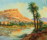 Vallée du Ziz by Paul Neri, Huile sur toile d'origine, sold Dec 2024