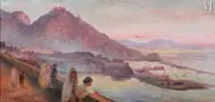 Vue de la baie d'Oran depuis les hauteurs by José Ortega, Huile sur toile d'origine, sold Dec 2024