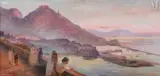 Vue de la baie d'Oran depuis les hauteurs by José Ortega, Huile sur toile d'origine, sold Dec 2024